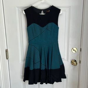Anthropologie Eva Franco teal and black dress - 6